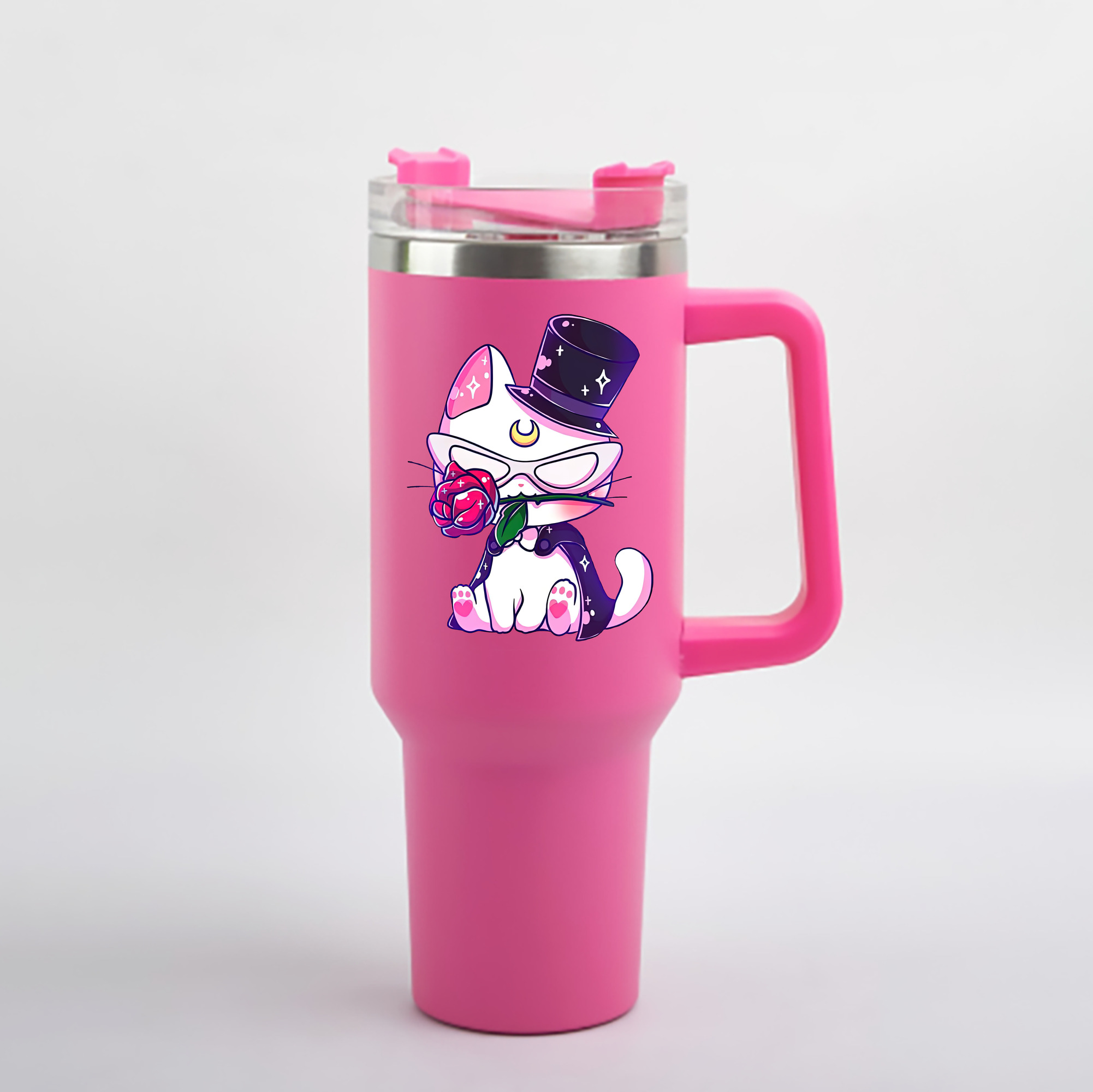 （画像用） 美少女戦士セーラームーン Sailor Moon 1200mL車用タンブラー - クリスタルステッカー（プラスチックストロー付き）